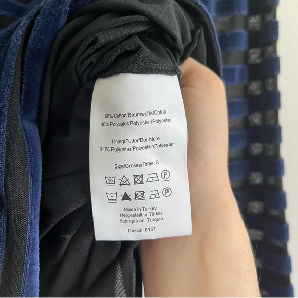 BAUM UND PFERDGARTEN Jeraldine velvet sheer stripe Dress small - Picture 7 of 8